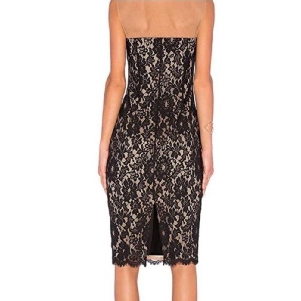 Bailey 44 Vivian Black Lace Illusion Neckline Sheath Dress Sleeveless Cocktail 6 - Picture 4 of 16